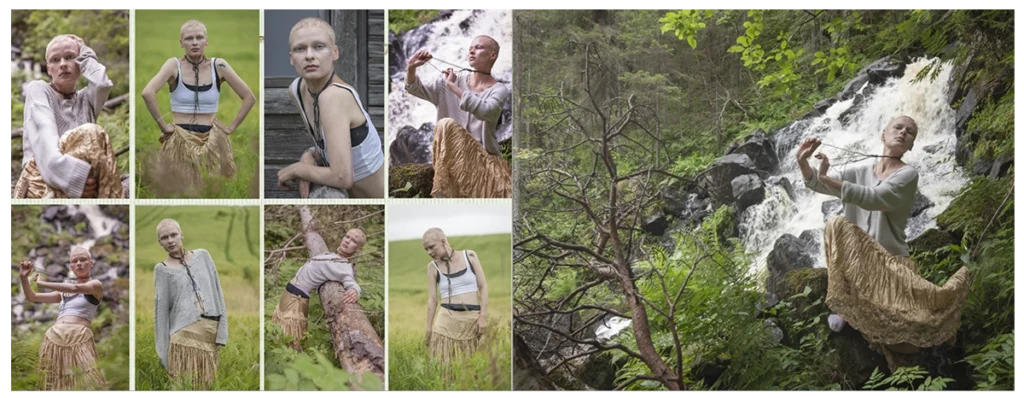 Visuaalisesti kaunis PhotoArt -kuva mallista Maaningan Korkeakoskella