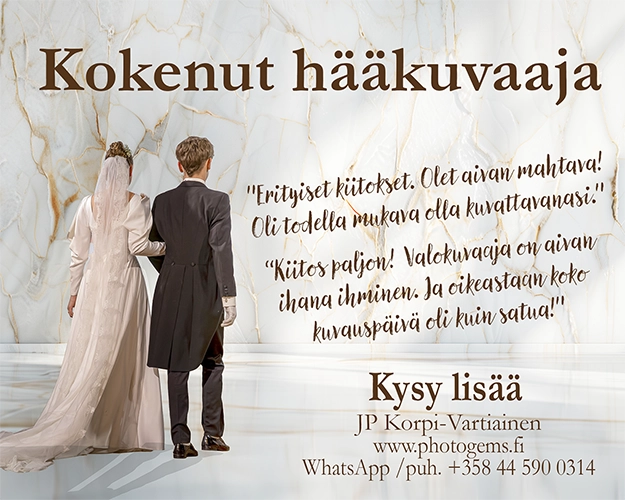 Kokenut hääkuvaa tarjoaa luotettavaa valokuvauspalvelua tarvittaessa koko Suomen alueella